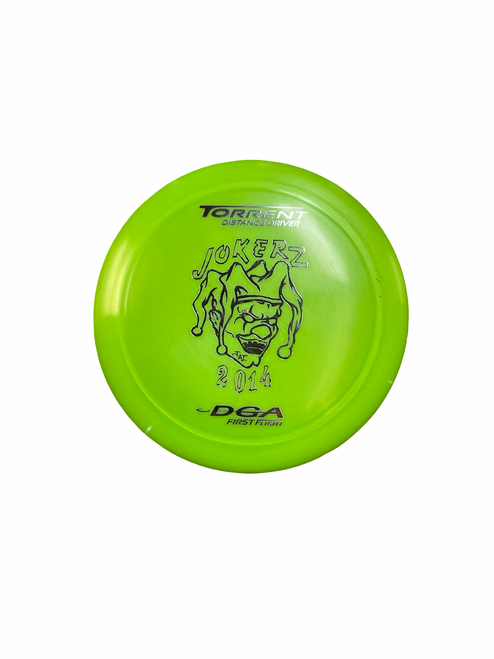 Vist Large View of Product Image Which is Used DGA TORRENT JOKERZ Disc Golf Driver Lime Green