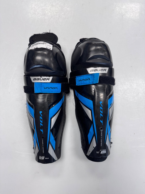 Vist Large View of Product Image Which is Used Bauer VOLT Junior Shin Guards Black 10"