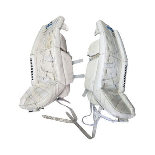 Vist Large View of Product Image Which is Used Warrior RITUAL LEG PADS 26+1 Goalie Leg Pads Junior White 26"