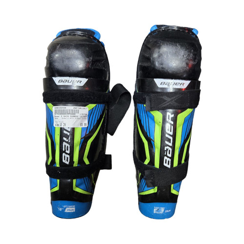 Vist Large View of Product Image Which is Used Bauer X SHIN GUARDS 10INCH Youth Shin Guards Black 10"