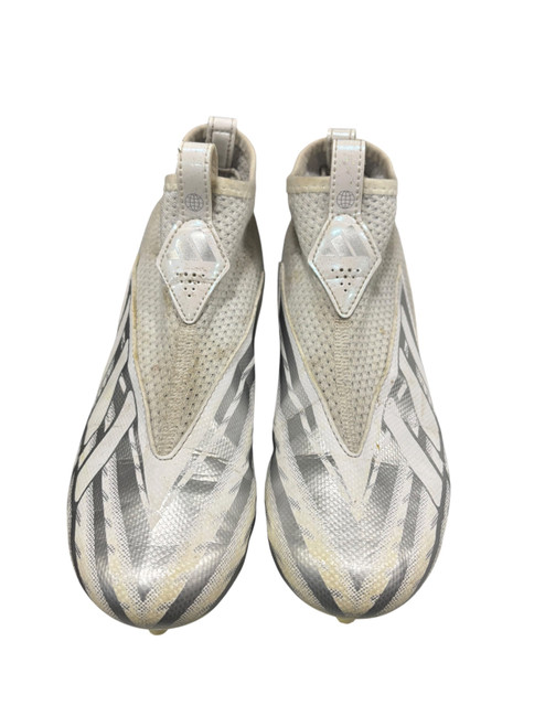 Vist Large View of Product Image Which is Used Adidas Jr FB Cleats Grey And White Junior 02.5