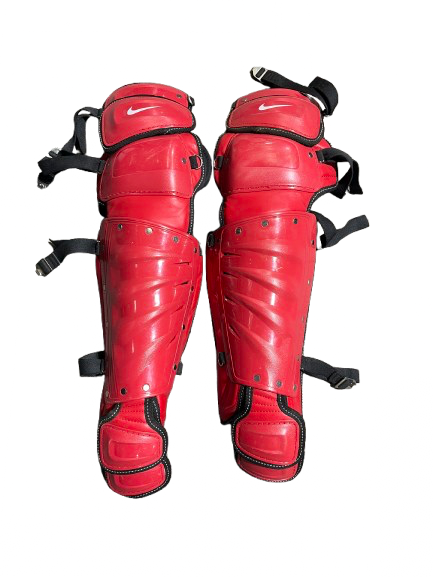 Vist Large View of Product Image Which is Used Nike NIKE SHIN GUARDS RED Catchers Leg Guards Red Adult