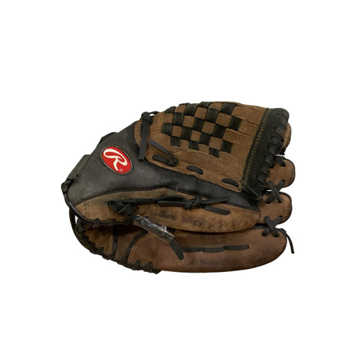 Vist Large View of Product Image Which is Used Rawlings RENEGADE R125B BB/SB Glove RH Throw Black And Tan 12 1/2"