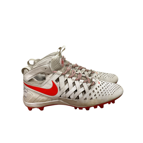 Vist Large View of Product Image Which is Used Nike LAX Cleats Mens Grey And Red Senior 12.5