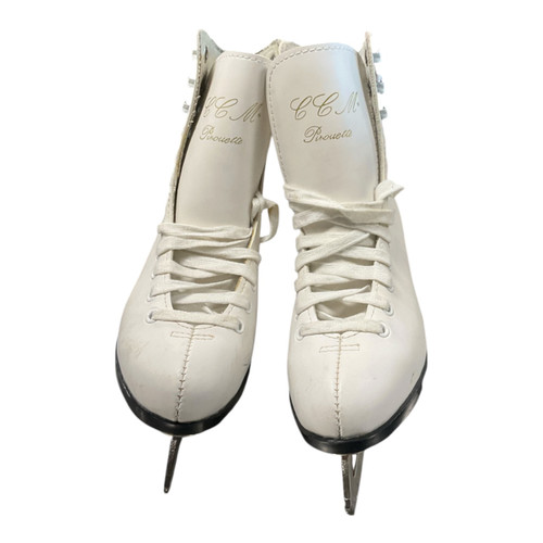 Vist Large View of Product Image Which is Used CCM PIROUETTE Girls Figure Skate White Junior 03