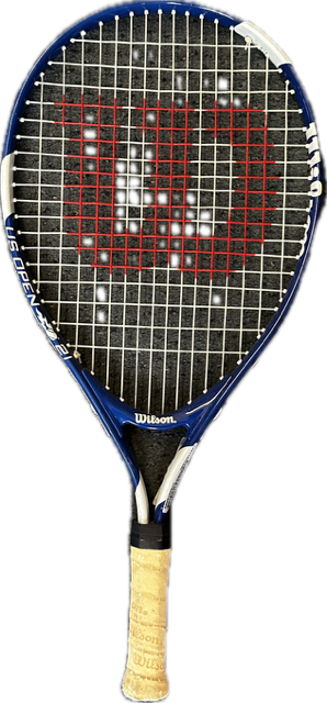 Vist Large View of Product Image Which is Used Wilson US OPEN 21 Junior Tennis Racquet Navy Blue 21"