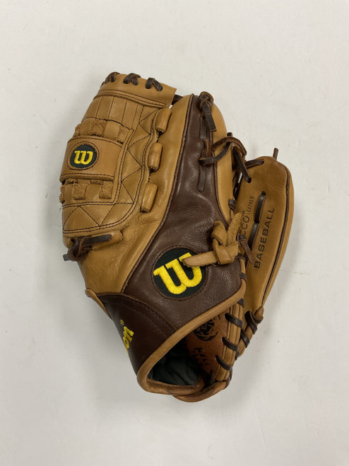 Vist Large View of Product Image Which is Used Wilson A1K-O ASO BB/SB Glove RH Throw Brown 12"