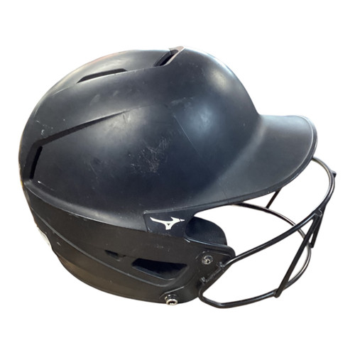 Vist Large View of Product Image Which is Used Mizuno BLACK HELMET W CAGE Batting Helmet w/Mask Black S/M