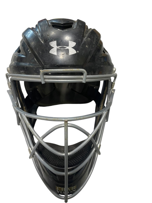 Vist Large View of Product Image Which is Used Under Armour UAHG2-AVS Catchers Helmet w/Mask Black LG