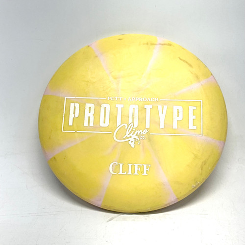 Vist Large View of Product Image Which is Used PROTOTYPE CLIMO CLIFF Disc Golf Putter Yellow 174g