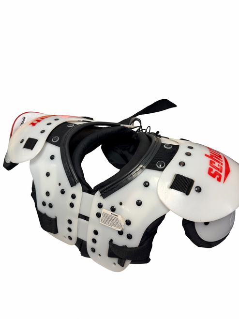 Vist Large View of Product Image Which is Used Schutt BLOCKER Junior Football Shoulder Pads White XS 26-28" / 11-12" / 75-90lb