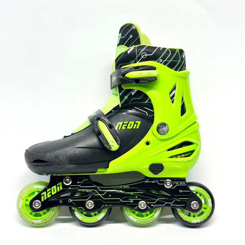 Vist Large View of Product Image Which is Used NEON Junior Roller Quad Skates Black Adjustable