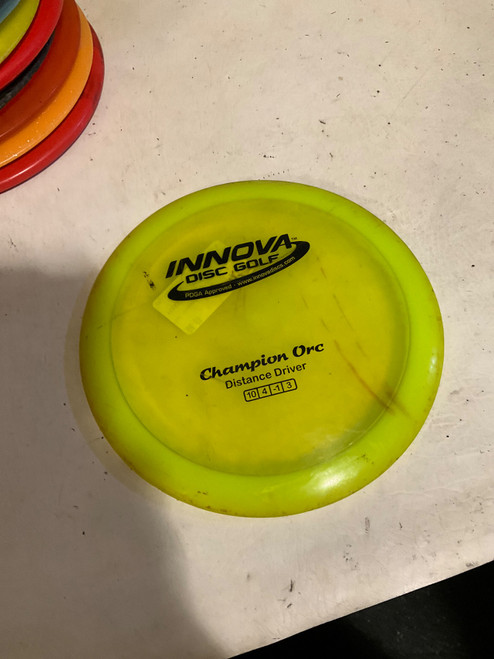 Vist Large View of Product Image Which is Used Innova CHAMPION ORC Disc Golf Driver Yellow