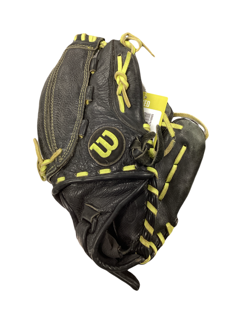 Vist Large View of Product Image Which is Used Wilson BB/SB Glove RH Throw Black 11 1/2"