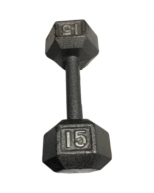 Vist Large View of Product Image Which is Used Hex Dumbbell (Each) 15 lb