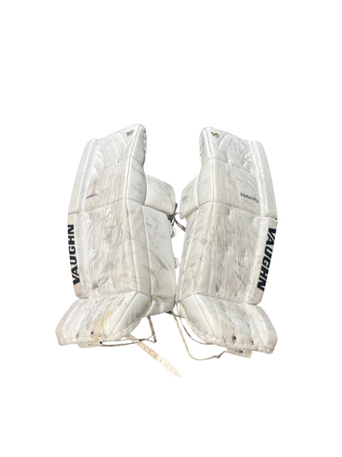 Vist Large View of Product Image Which is Used Vaughn VELOCIOTY V5 Goalie Leg Pads Senior White 35"