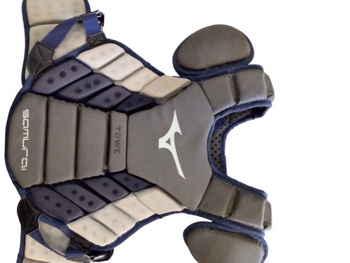 Vist Large View of Product Image Which is Used Mizuno SAMURAI CHEST PROTECTOR Catchers Chest Protector Grey Youth