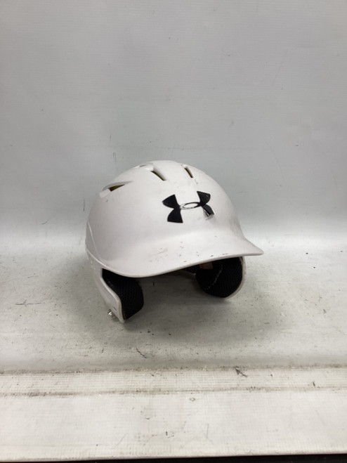 Vist Large View of Product Image Which is Used Under Armour UABH2 Batting Helmet No Mask White MD