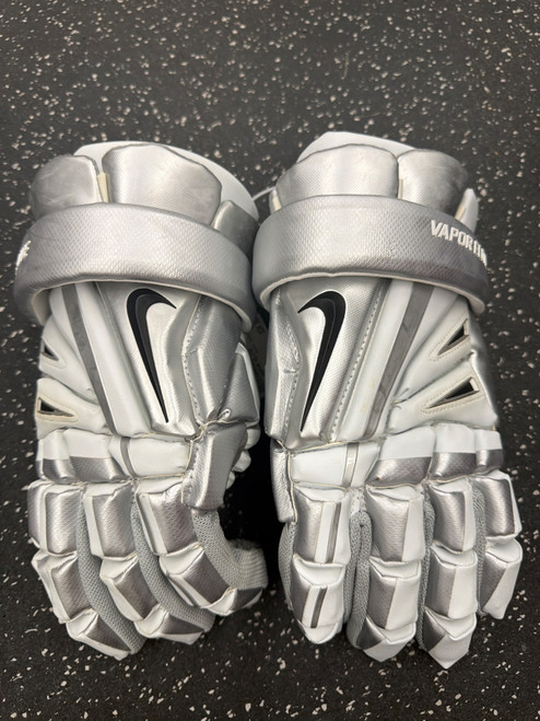 Vist Large View of Product Image Which is Used Nike VAPOR ELITE Lacrosse Gloves Mens Grey XL