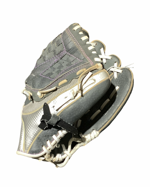 Vist Large View of Product Image Which is Used Mizuno FINCH BB/SB Glove T-ball Grey 10"