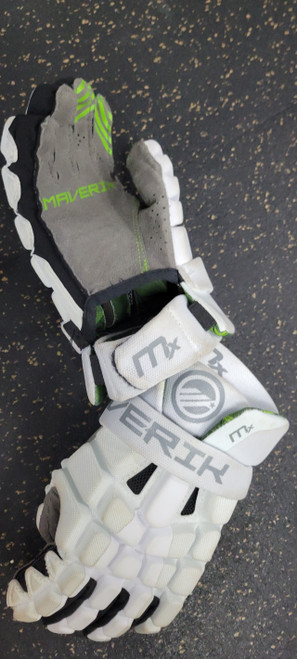 Vist Large View of Product Image Which is Used Maverik MX 10 INCH Lacrosse Gloves Mens White 10"
