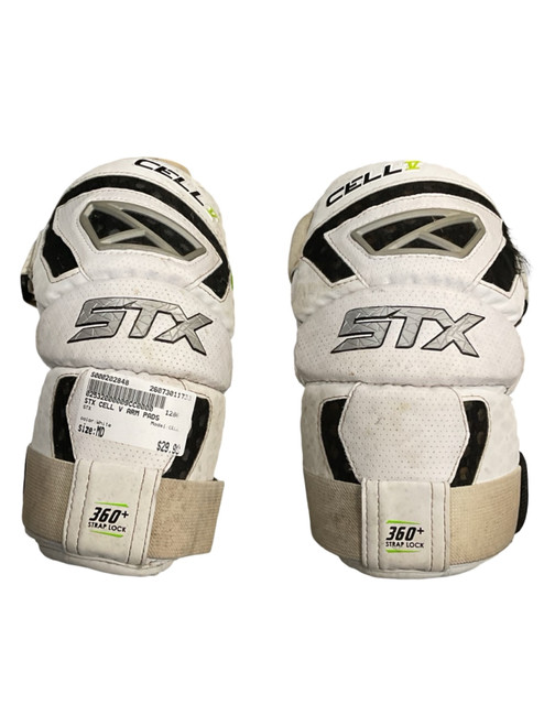 Vist Large View of Product Image Which is Used STX CELL V Lacrosse Arm Pads/Guards White MD