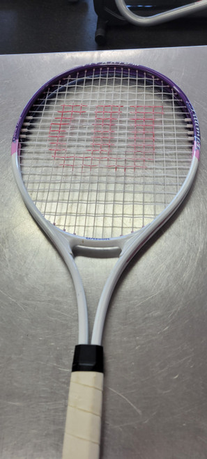 Vist Large View of Product Image Which is Used Wilson TITANIUM TRIUMPH Adult Tennis Racquet Purple 4 1/4"