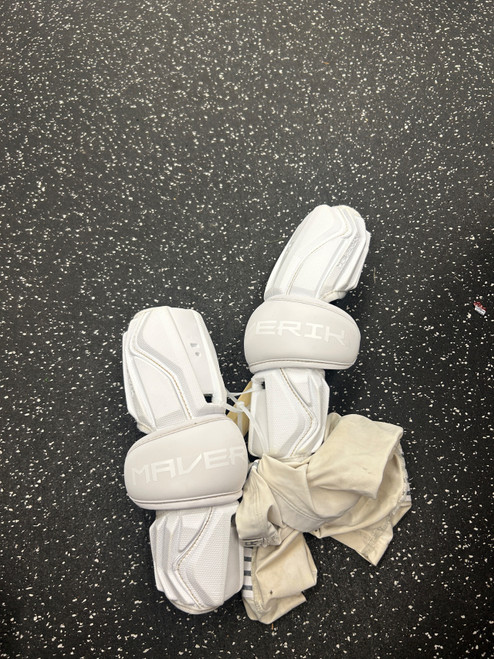 Vist Large View of Product Image Which is Used Maverik SHIFT Lacrosse Arm Pads/Guards White MD