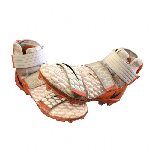 Vist Large View of Product Image Which is Used Nike Adult FB Cleats Orange And White Senior 13