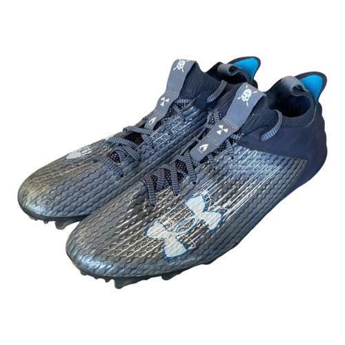 Vist Large View of Product Image Which is Used Under Armour BLUR SMOKE 2.0 MC Adult FB Cleats Black Senior 12