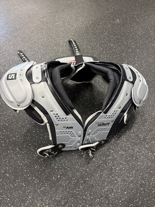 Vist Large View of Product Image Which is Used Schutt XV AIR FB Shoulder Pads Grey LG
