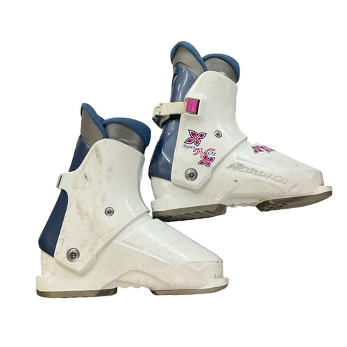 Vist Large View of Product Image Which is Used Nordica SUPER N01 Girls DH Ski Boot White 230 MP - J05 - W06