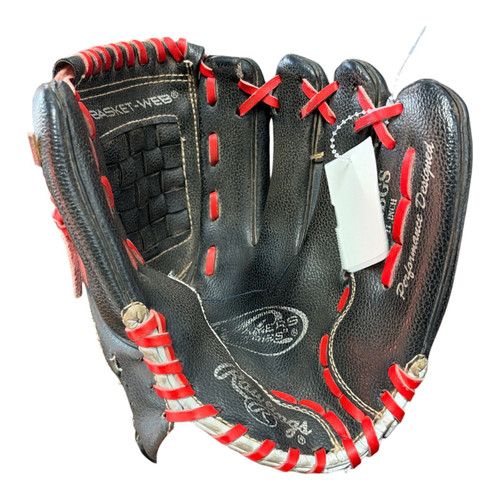 Vist Large View of Product Image Which is Used Rawlings PLAYER SERIES BB/SB Glove RH Throw Black 11"