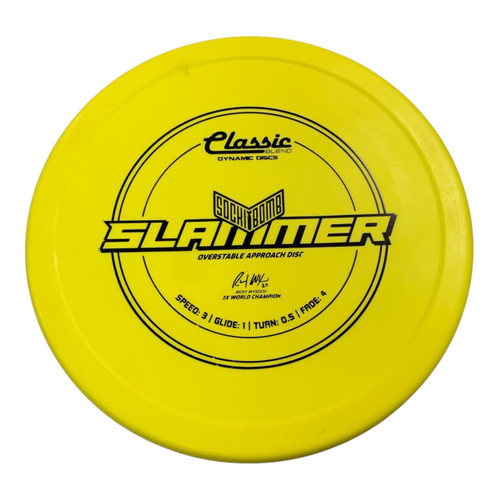 Vist Large View of Product Image Which is Used Dynamic Discs SOKCI BOMB SLAMMER Disc Golf Driver Yellow