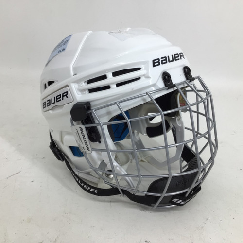 Vist Large View of Product Image Which is Used Bauer PRODIGY YTH ADJUSTABLE CAGE COMBO Helmet Cage Combo White One Size