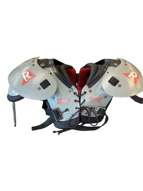 Vist Large View of Product Image Which is Used Riddell XF-100 FB Shoulder Pads Grey MD