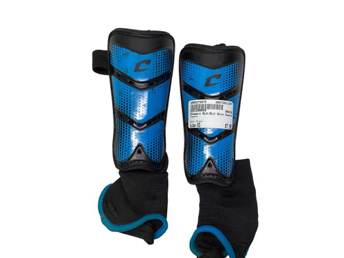 Vist Large View of Product Image Which is Used Champro Soccer Shin Guards Youth Black XS