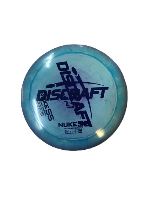 Vist Large View of Product Image Which is Used Discraft NUKE SS Disc Golf Driver Sky Blue