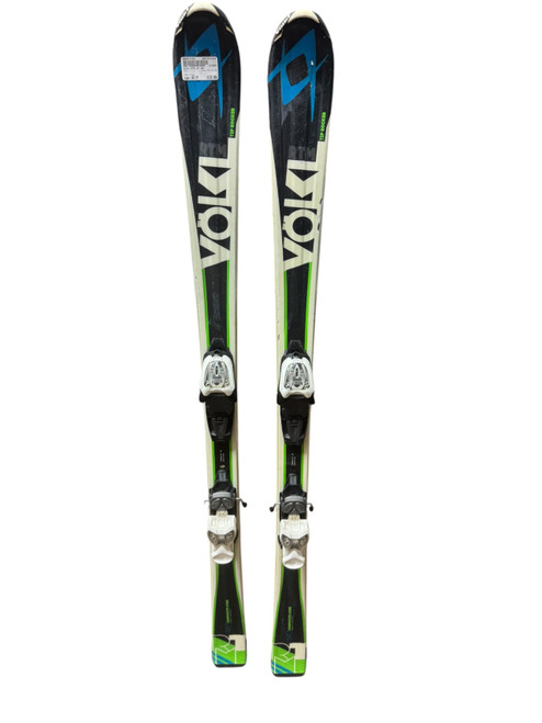 Vist Large View of Product Image Which is Used Volkl RTM JR 140 Boys DH Ski/Binding Green 140 cm