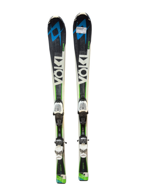 Vist Large View of Product Image Which is Used Volkl RTM JR 130 Boys DH Ski/Binding Green 130 cm