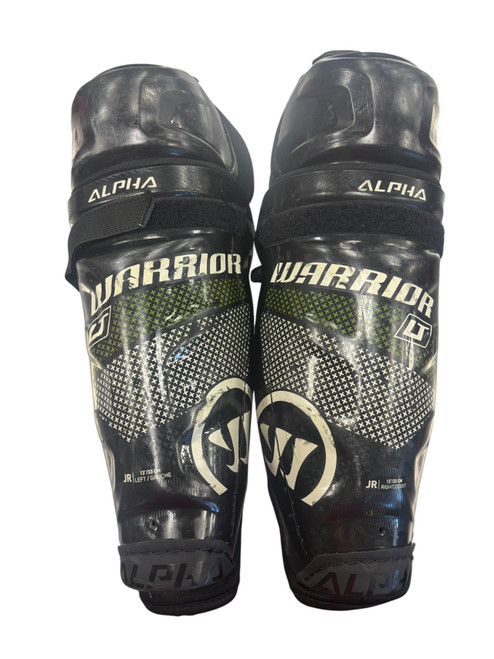 Vist Large View of Product Image Which is Used Warrior ALPHA LT Junior Shin Guards Black 13"
