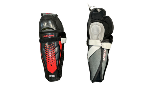 Vist Large View of Product Image Which is Used Bauer LIL SPORT SHINGUARDS Youth Shin Guards Black 10"