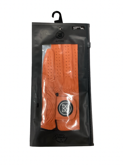 Vist Large View of Product Image Which is Used Womens Golf Glove Orange M/L