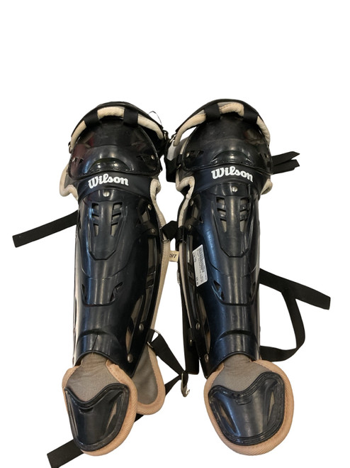 Vist Large View of Product Image Which is Used, Wilson, Catchers, Leg Guards, Black, Youth