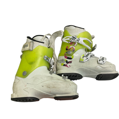 Vist Large View of Product Image Which is Used Rossignol KELIA Girls DH Ski Boot White 245 MP - M06.5 - W07.5