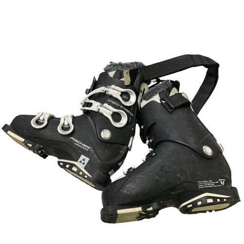 Vist Large View of Product Image Which is Used Fischer VACUUM Womens DH Ski Boot Black 255 MP - M07.5 - W08.5