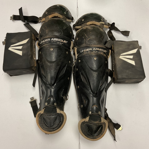 Vist Large View of Product Image Which is Used Under Armour Catchers Leg Guards with Knee Savers Black Junior