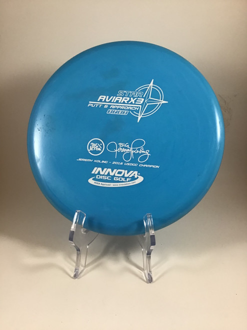 Vist Large View of Product Image Which is Used Innova STAR AVIARX3 Disc Golf Mid Range Royal Blue 172g