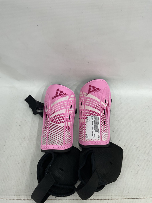 Vist Large View of Product Image Which is Used Brava Soccer Shin Guards Youth Pink SM