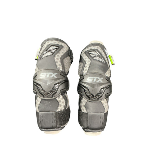 Vist Large View of Product Image Which is Used STX CELL VI LAX ELBOW Lacrosse Arm Pads/Guards Black SM